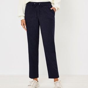 NWT LOFT Tapered Pull-On Pants In Windowpane